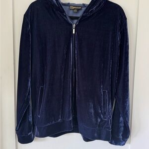 Serena Williams Signature Navy Velour Hoodie Size Large